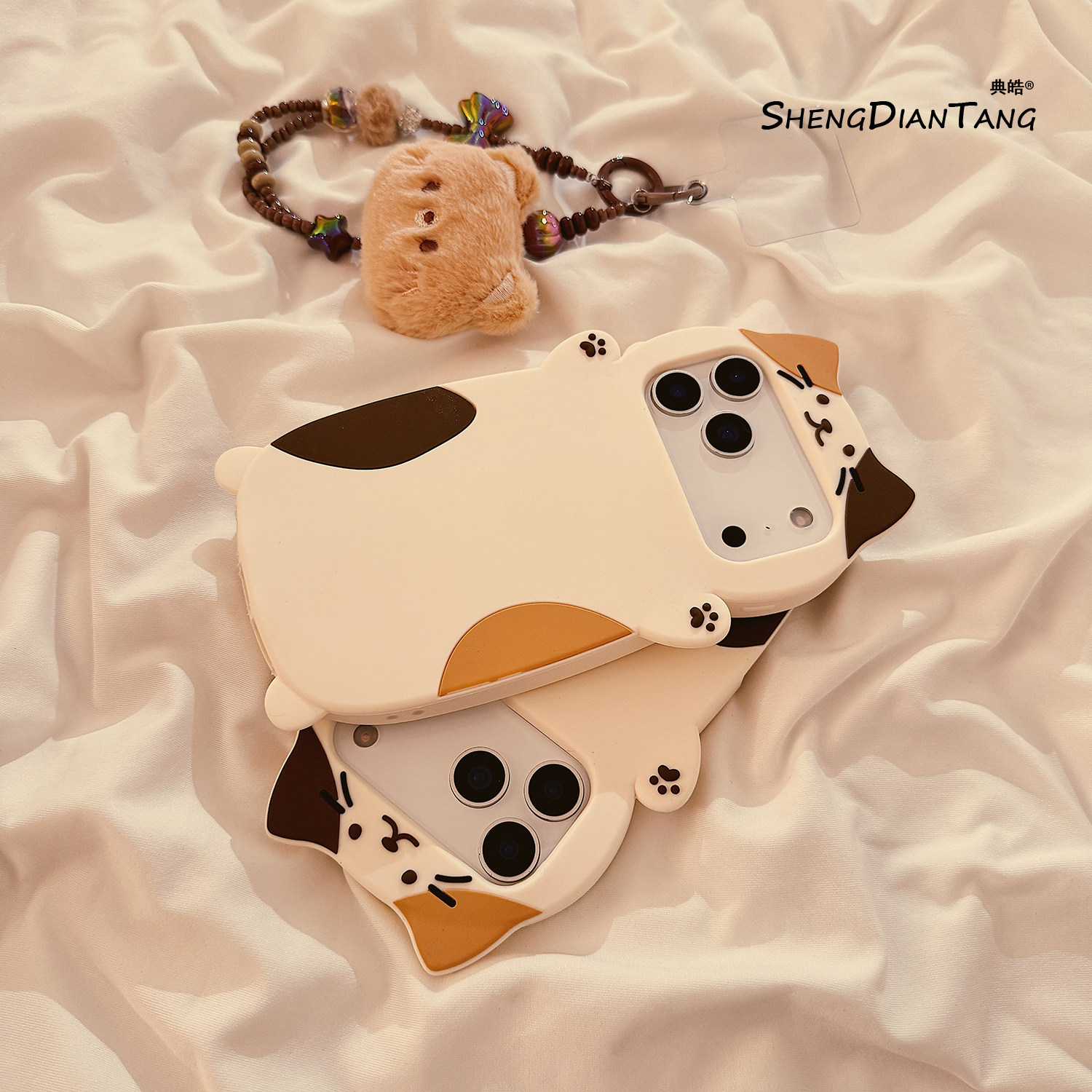 ins立体趴趴小花猫适用苹果17ProMax手机壳iphone17新款16pro可爱15卡通创意14女款16promax软硅胶保护套链条,3C数码配件,手机保护套/壳,淘宝优惠券,粉丝福利购,淘宝优惠卷