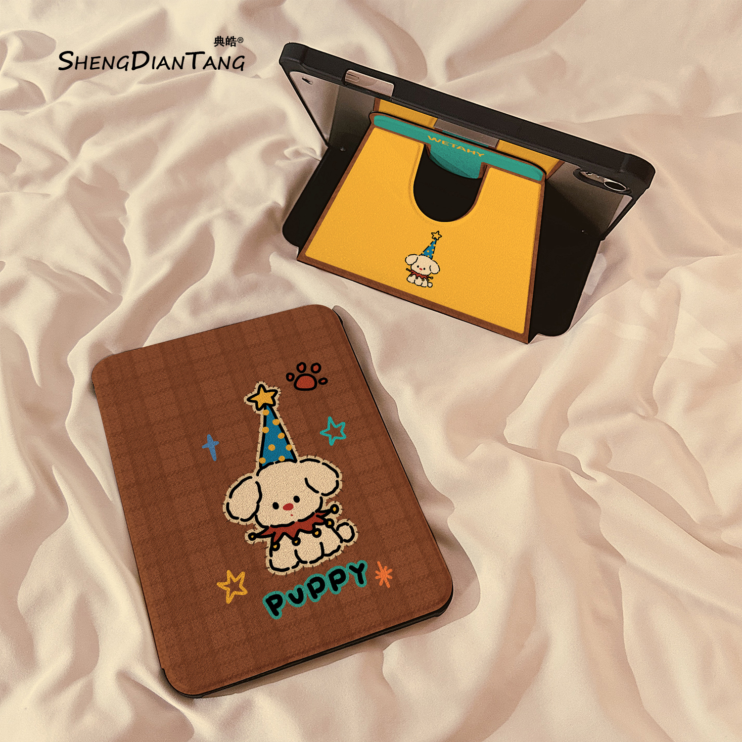 格纹可爱小狗适用苹果平板套