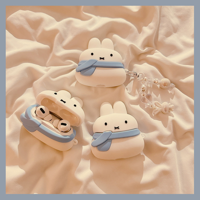 可爱雪人米菲兔适用苹果耳机套