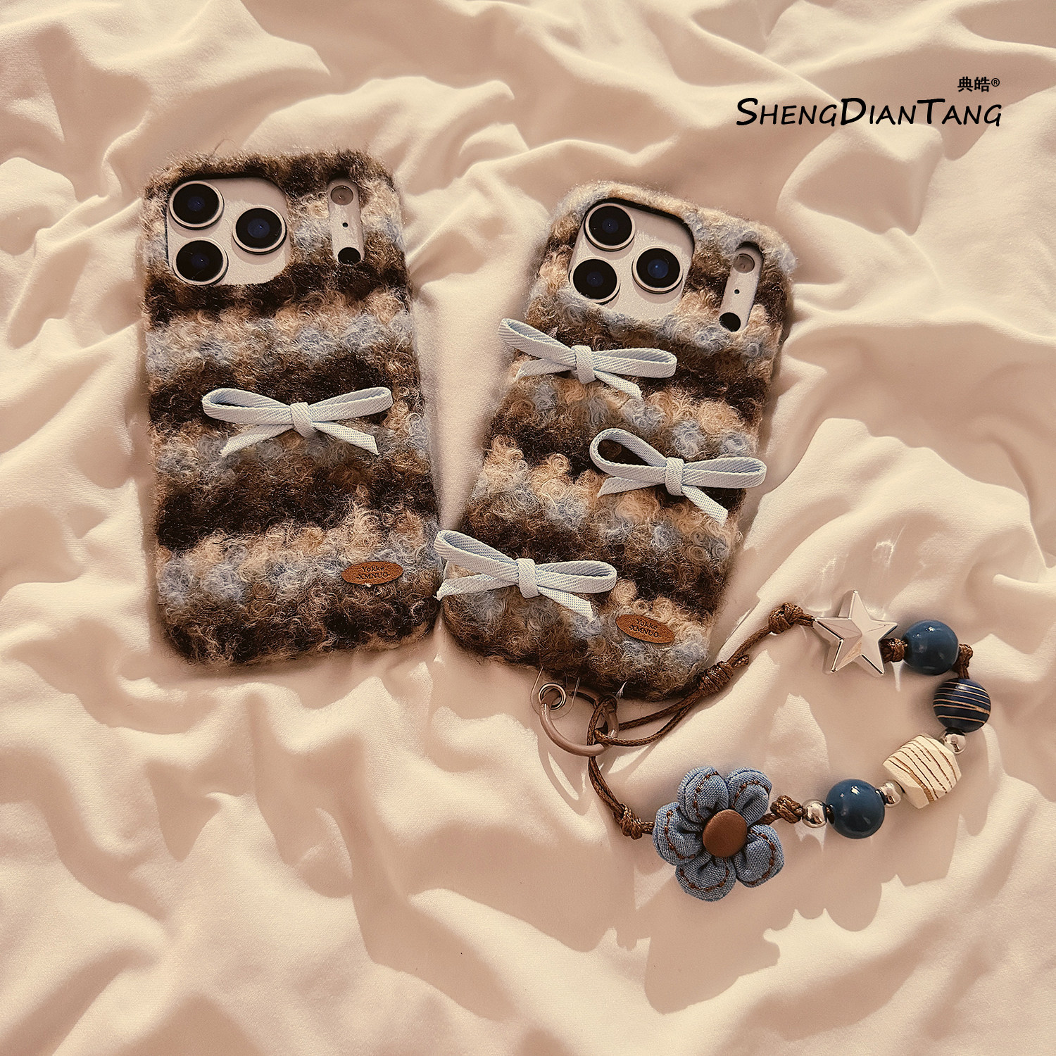 秋冬绒布条纹蝴蝶结适用苹果17ProMax手机壳iphone17新款16pro小众15创意14高级女款16promax硅胶保护套链条,3C数码配件,手机保护套/壳,淘宝优惠券,粉丝福利购,淘宝优惠卷