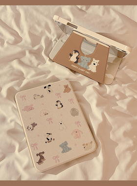 可爱Jelly玩偶360旋转iPadPro2024保护套新款适用苹果iPadAir6/5保护壳13寸平板11寸10.2/10.9带笔槽mini6女