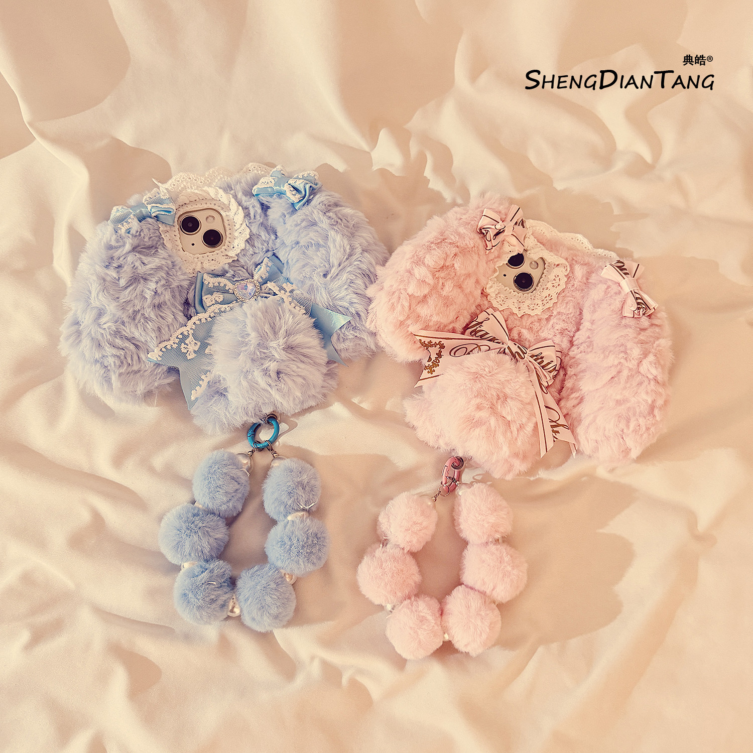 卡通蝴蝶结毛绒兔耳朵适用苹果17ProMax手机壳iphone17Air新款15可爱14创意13女款16promax软硅胶保护套链条,3C数码配件,手机保护套/壳,淘宝优惠券,粉丝福利购,淘宝优惠卷