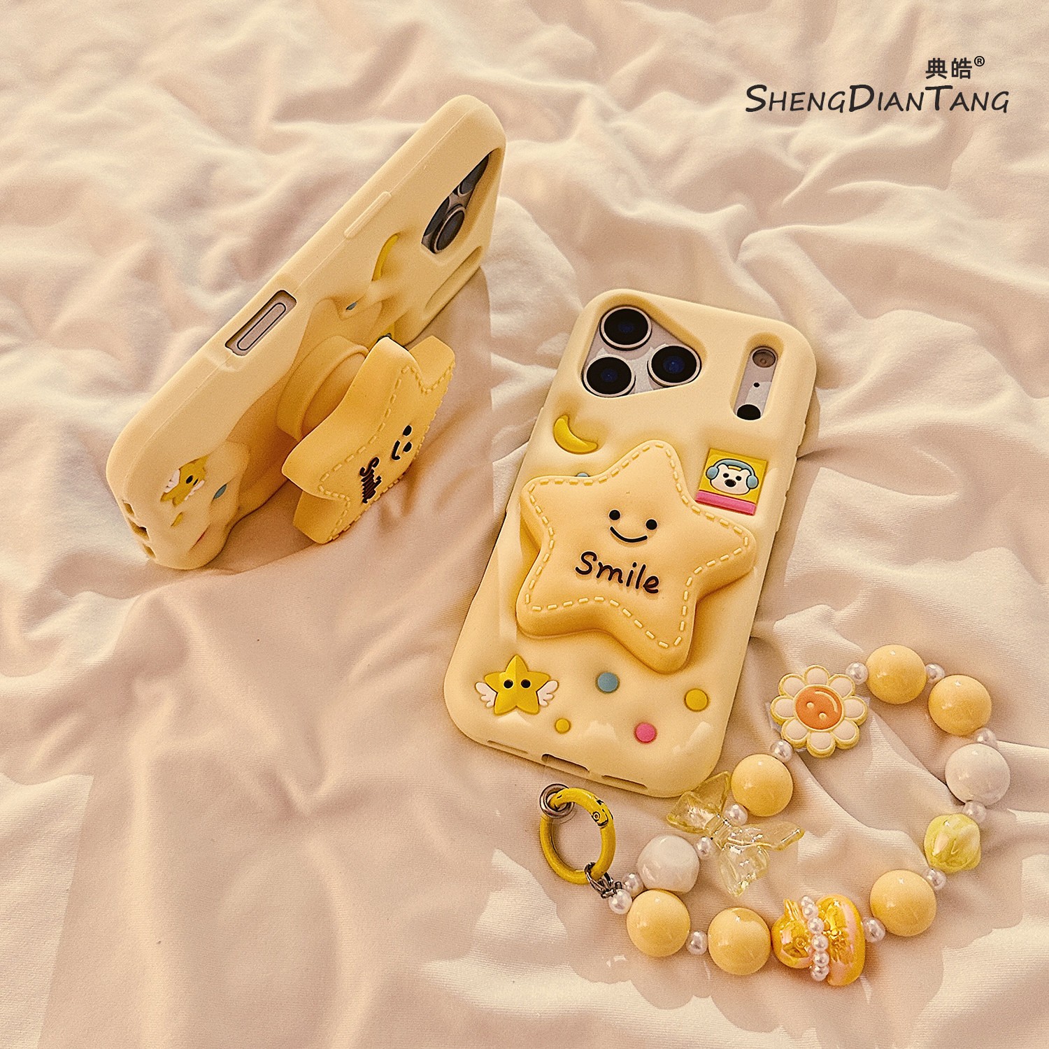 英文星星笑脸适用苹果17手机壳