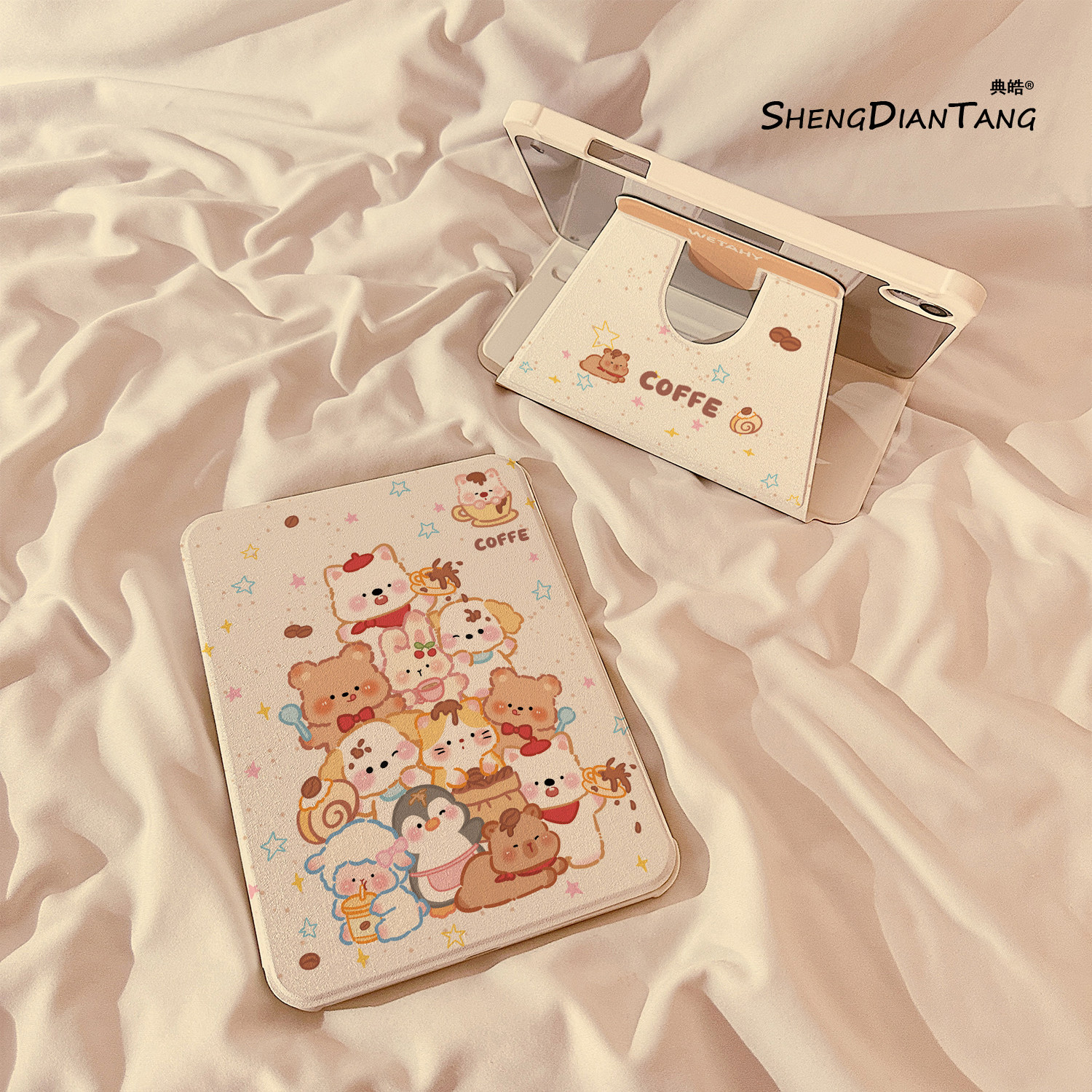 可爱动物叠叠乐360旋转iPadAir7/6保护套2025新款适用苹果iPad11保护壳平板10代Pro11寸Air5带笔槽mini7女款