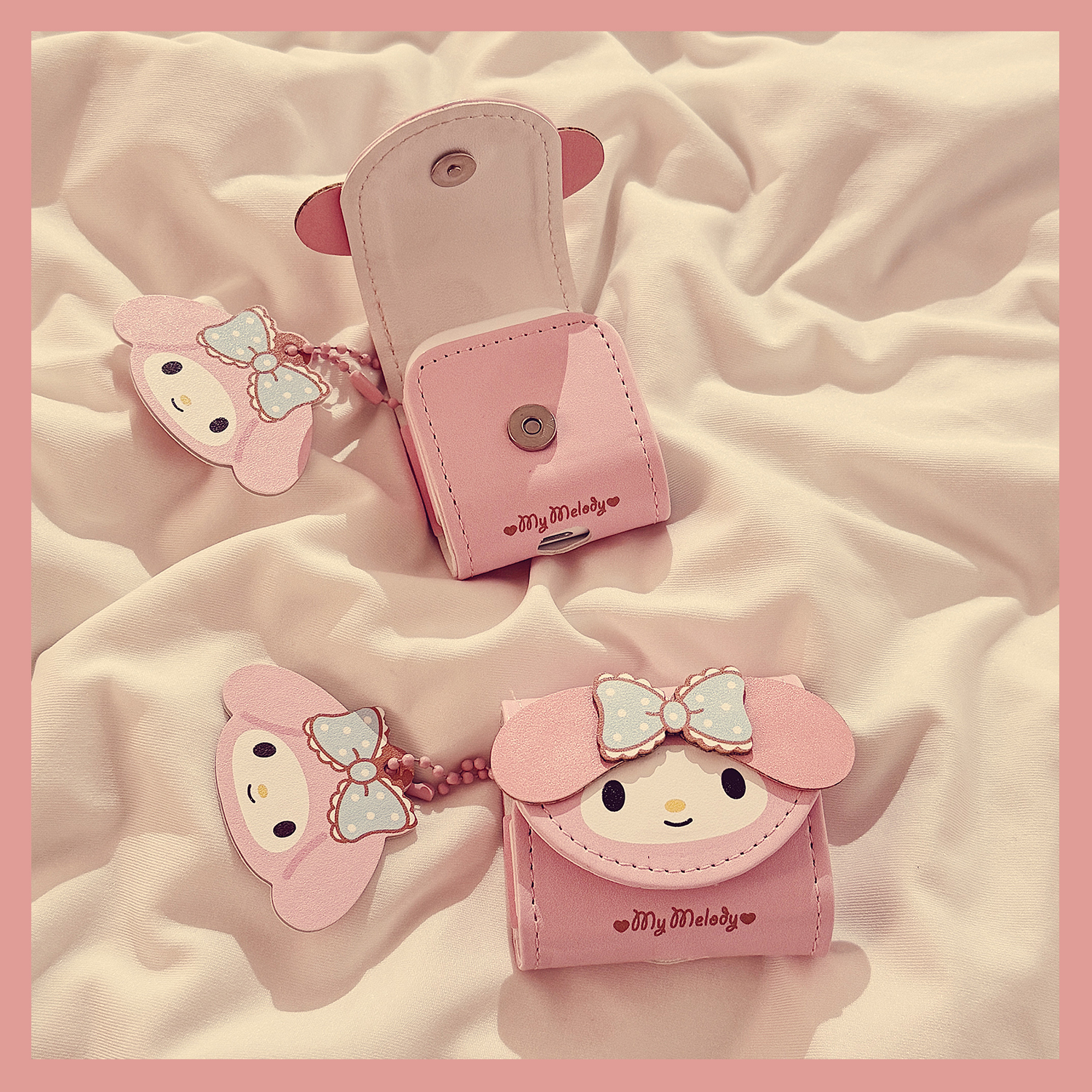 可爱粉色美乐蒂适用苹果耳机套