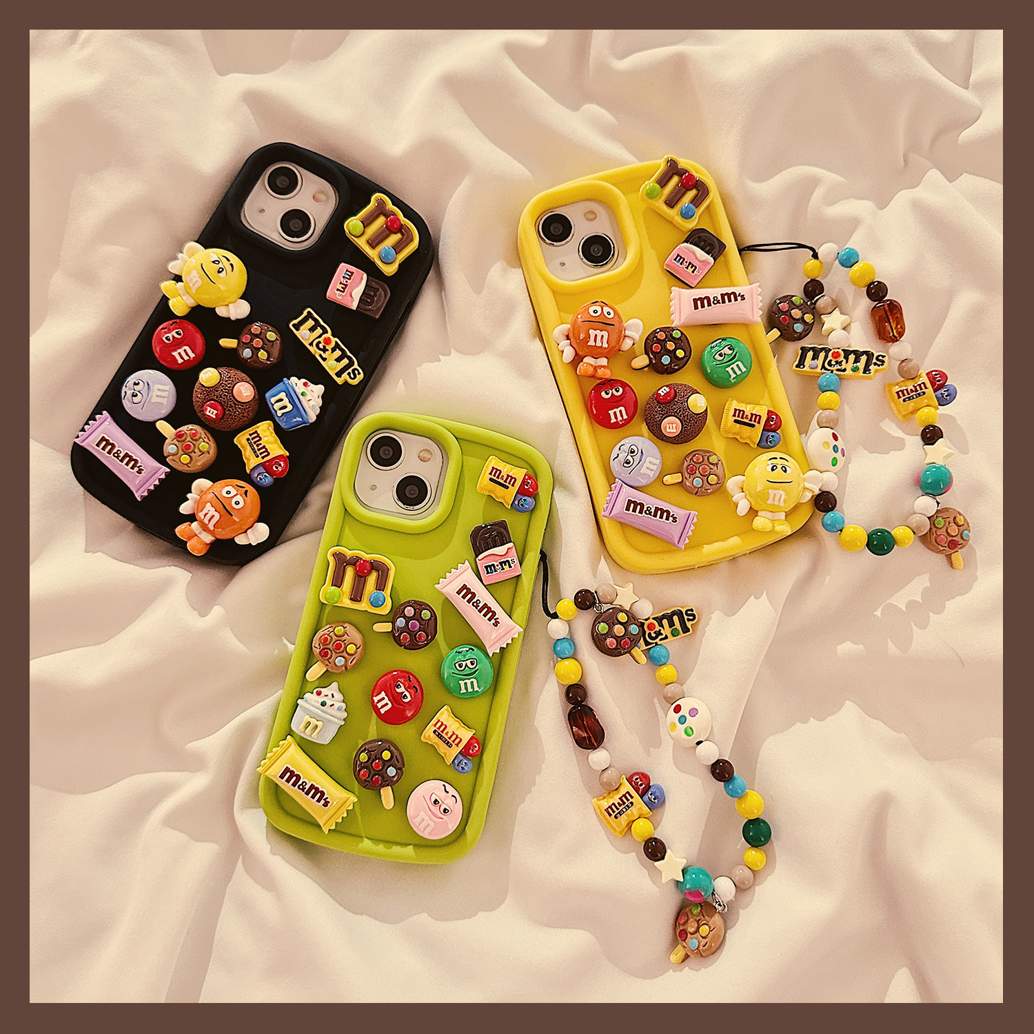 立体卡通M豆适用苹果15手机壳