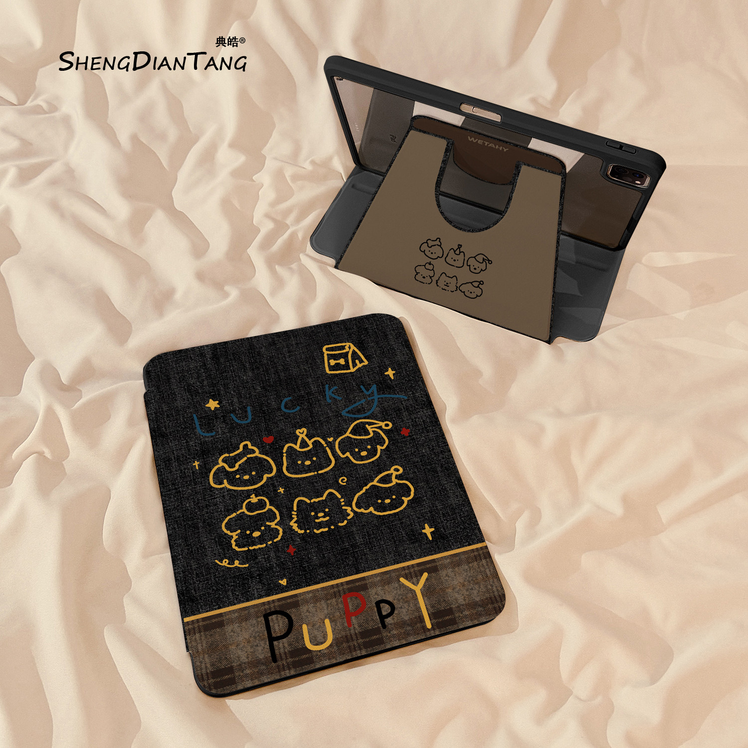 牛仔线条小狗适用苹果平板套