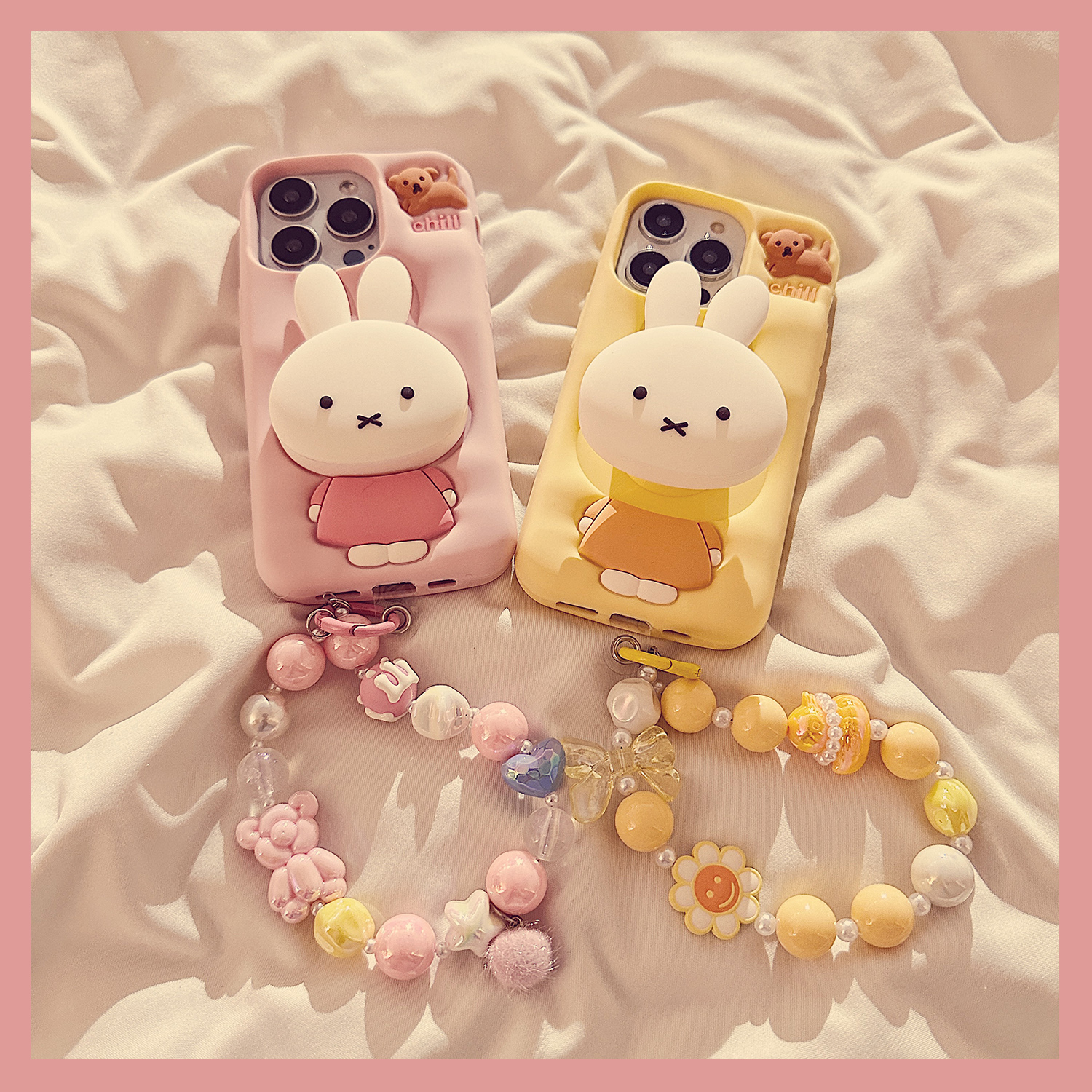 适用苹果16手机壳米菲兔支架