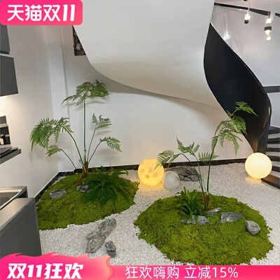 仿真植物造景组合楼梯下室