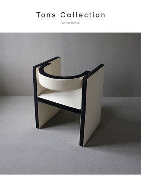 Tons Collection Ida黑色描边软垫坐椅单人休闲椅沙发椅简约