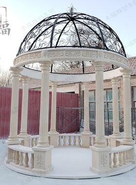 石雕欧式凉亭 设计制作安装各种别墅花园景区铁艺大理石景观亭子