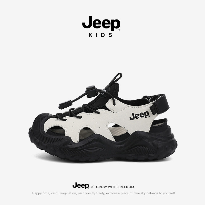jeep男童包头凉鞋2026夏季新款儿童运动凉鞋6-12岁女童户外旅游鞋