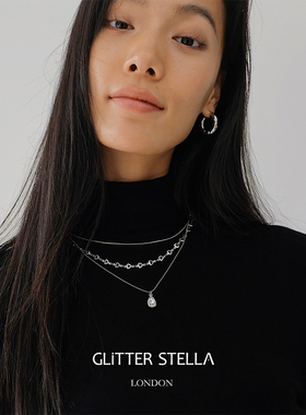GLITTER STELLA「白月光」简约百搭白月光水滴锆石叠戴三件套项链