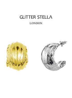 GLITTER STELLA 「灵羽」羽状纹理复古百搭耳环