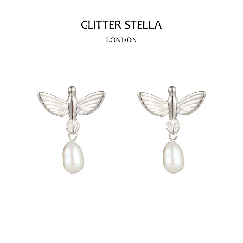 GLITTER STELLA Elysian伊甸之息飞鸟天然珍珠耳钉