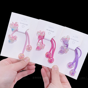 女童扎辫子彩珠头绳儿童绕绕皮筋高弹力不伤发可爱发圈宝宝头发饰