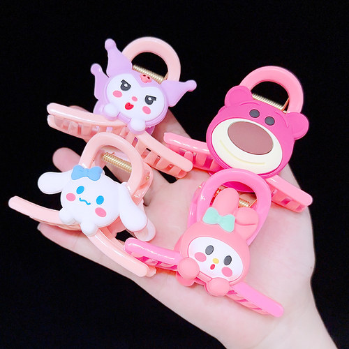 新款儿童草莓抓夹丸子头发可爱