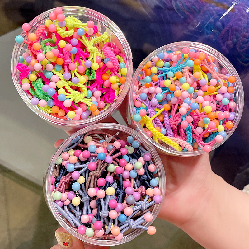 韩国可爱儿童发圈皮筋扎辫子彩珠