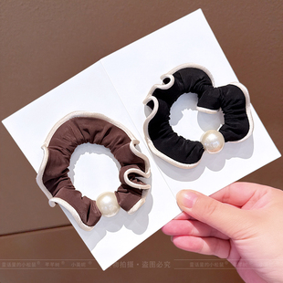 女孩珍珠裙边大肠发圈公主扎头发不伤发橡皮筋小女孩扎高马尾发绳