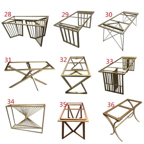 定制餐桌腿铁艺岩板桌腿支架桌子架桌子腿大板桌圆桌腿桌架吧台脚