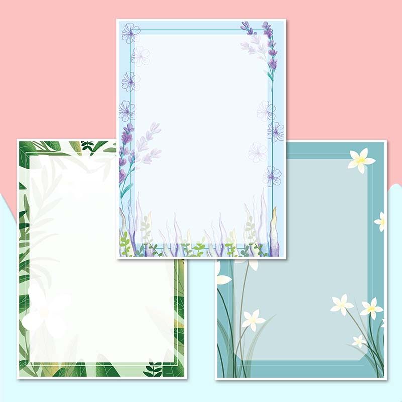 A4 컬러 레이스 단면 초안지 편지지 상큼하고 심플한 예쁜 패턴 어린이 패턴 유치원 인쇄 가능