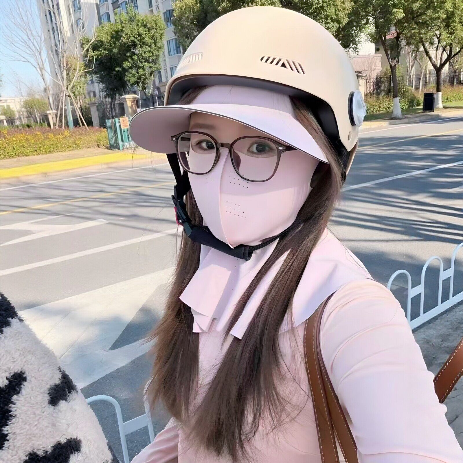 电瓶车吹不翻防晒帽宽檐三合一无痕防晒面罩护全脸可拆卸骑车遮阳