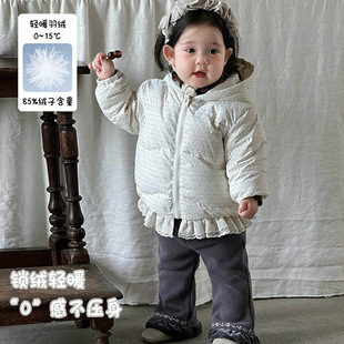 婴幼儿冬季 保暖连帽羽绒服新国标90绒宝宝外出服女童加厚外套