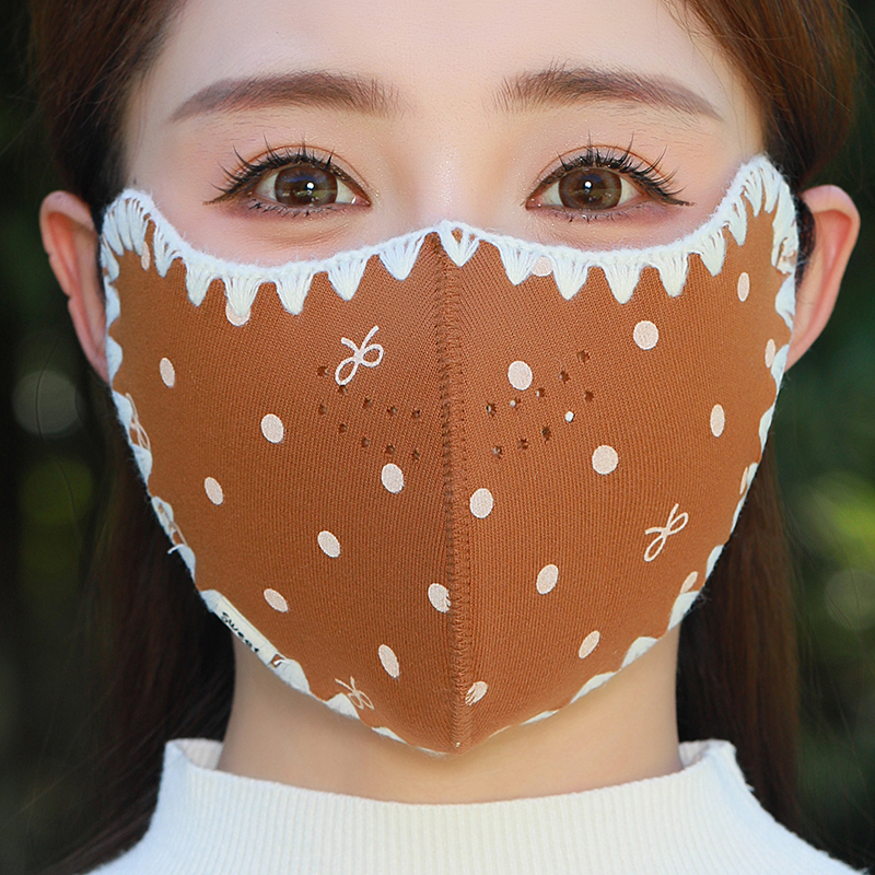 保暖加绒口罩女秋冬季加厚2025新款蝴蝶结高颜值神器防风防寒面罩
