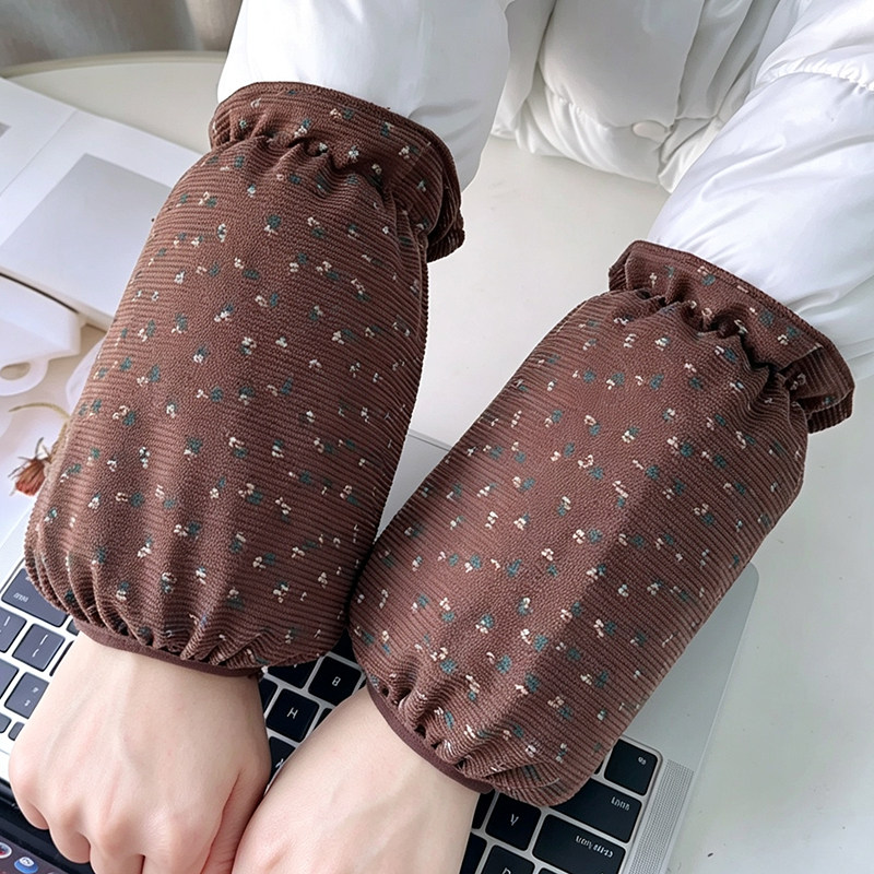 防污袖套女新款小碎花上班耐脏办公室工作耐磨护袖秋冬季套袖短款