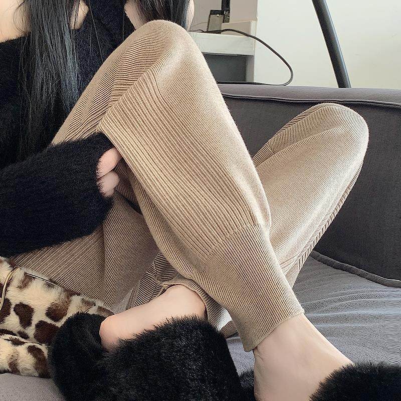 加厚针织休闲裤子女秋冬新款显瘦小脚哈伦裤小个子九分窄版糯米裤,女装/女士精品,大码裤装,淘宝优惠券,粉丝福利购,淘宝优惠卷