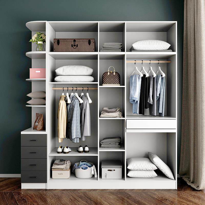 衣柜2021年新款简约现代小户型出租房用北欧白色衣柜家用卧室衣橱