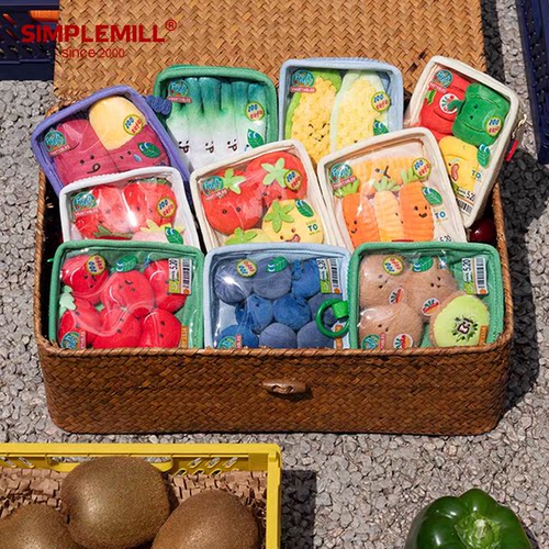 朴坊蔬果拼盘毛绒公仔樱桃玉米番茄奇异果草莓大葱痛包卡包挂件