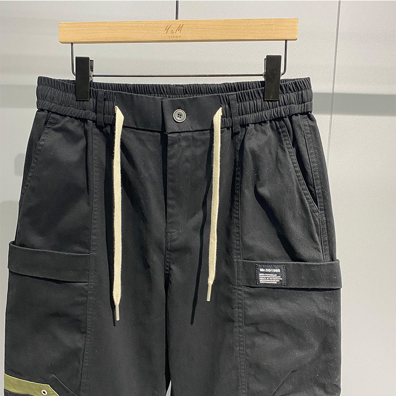 秋季新品宽松休闲多口袋束脚工装裤纯色小脚哈伦裤男2060P90,男装休闲裤,电商B332-1