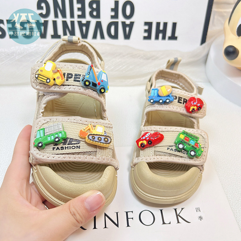 儿童凉鞋男孩鞋子夏款软底洋气帅气潮流汽车运动鞋男鞋炸街沙滩鞋