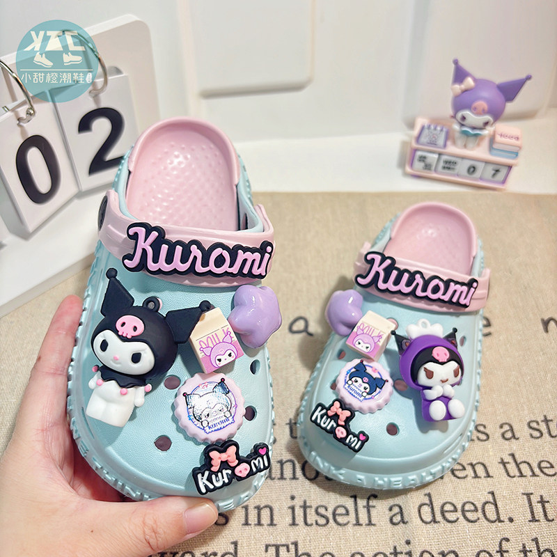 蓝色新款女童洞洞鞋软底洗澡防滑