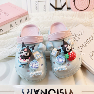 酷趣两穿儿童轻便凉鞋女孩公主洞洞鞋外出拖鞋2023年新款网红鞋子