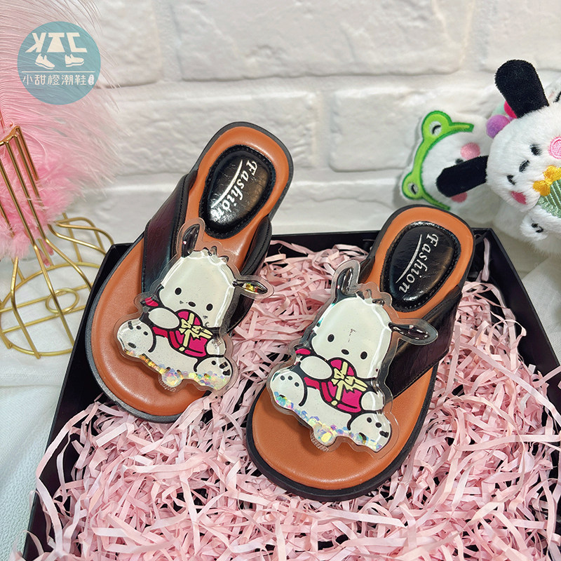 女童可爱夹脚拖鞋儿童平底人字拖舒适外穿软底防滑游泳夏季踩屎感