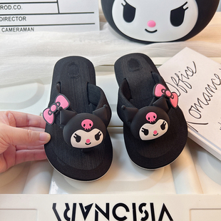 出游女款 黑能穿出門 女童可穿外穿洞洞鞋 夏款 拖鞋 女春秋室內(nèi)家居