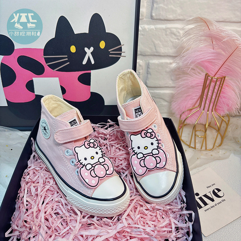 中大童高帮帆布鞋透气休闲女童鞋子春秋板鞋2026新款今年流行爆款