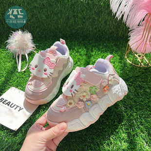 女童运动鞋网面透气轻便跑步软底轻便幼儿园鞋子休闲2025春秋新款