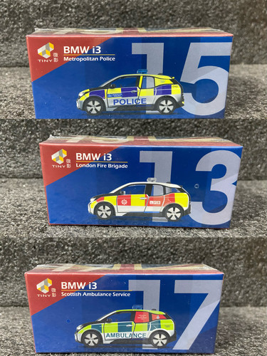 1/64 微影TINY BMW宝马i3 警车消防车机场巡逻车赛事合金汽车模型