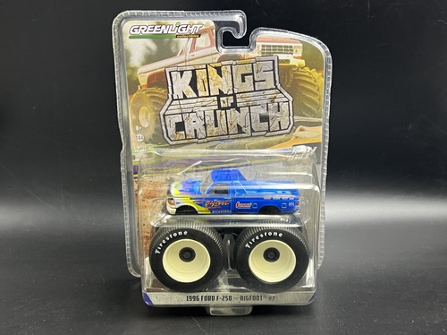 绿光 1:64 福特 1996 F-250 BIGFOOT RACE ROCK #7火焰大脚车模型