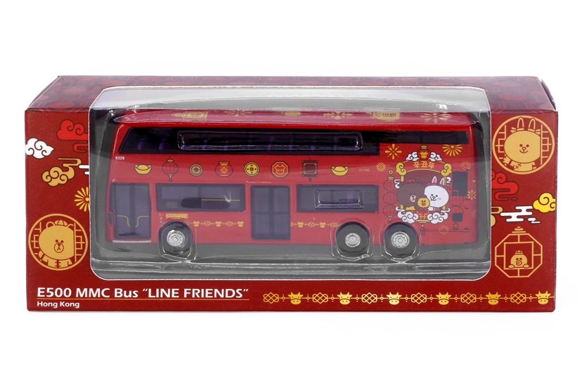 Tiny微影1:110 香港巴士E500 MMC Line Friends 合金汽车模型摆件