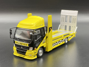 GCD 1:64 三菱 Fuso Fighter 双层拖车运输车 月亮眼合金汽车模型