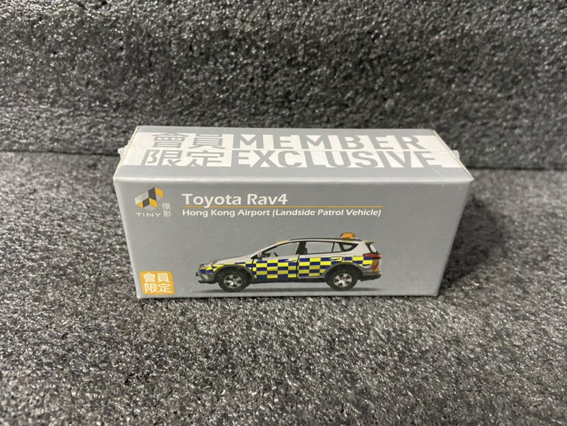 微影Tiny 丰田 rav4 警车 香港机场交通管理车 合金汽车模型 1/64