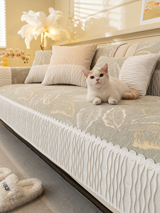 雪尼尔沙发靠垫为所有季节2025新皮革沙发套固定防滑无障碍豪华高