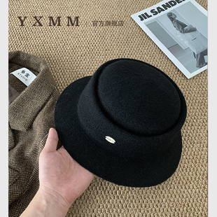 秒变高颅顶气质羊毛小礼帽子女秋冬复古平檐保暖显脸小渔夫帽