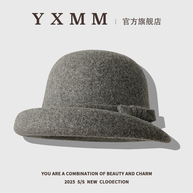 秋冬高级感羊毛毡小礼帽女保暖
