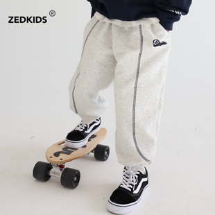 男童裤子2026春秋款帅气中大童男宝宝针织运动裤纯棉舒适卫裤长裤