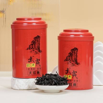 浓香型高山武夷岩茶大红袍武夷经典武夷韵岩茶叶罐装100g-2罐